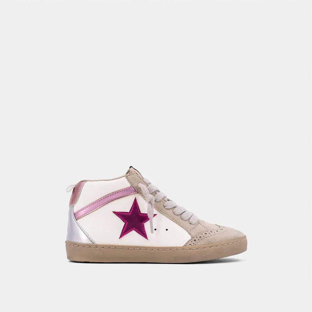 NEW SHU SHOP kids paulina sneaker in metallic pink